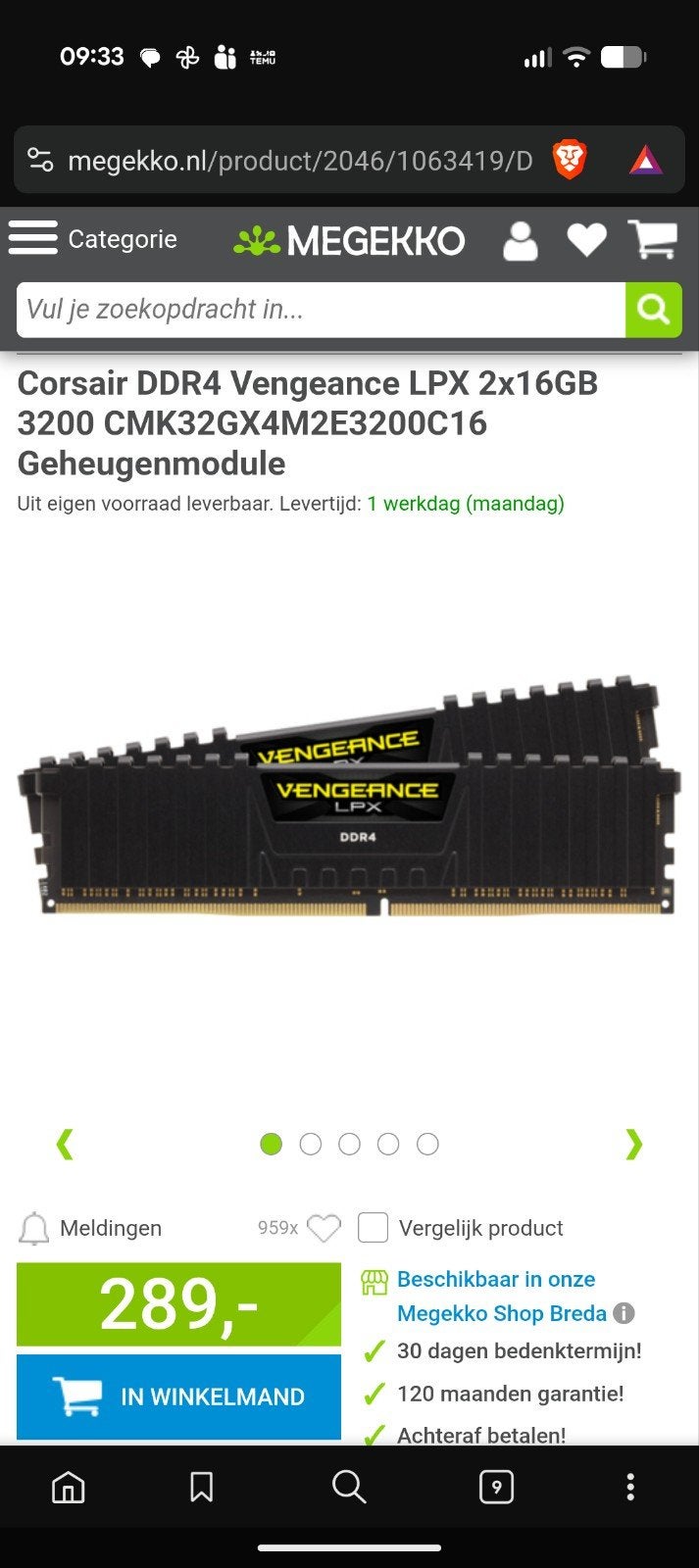 2x16GB - 32GB, Ophalen, DDR4