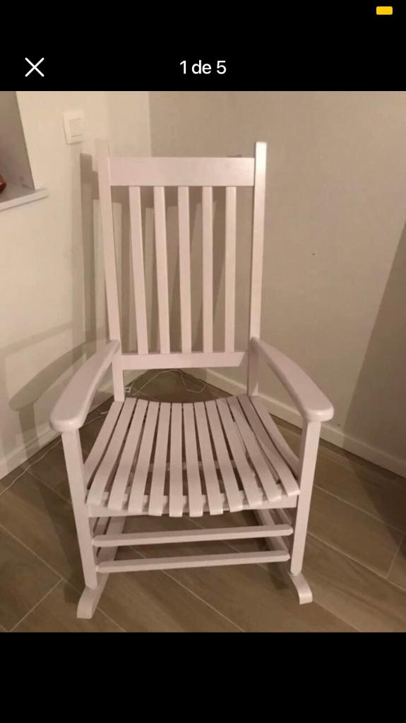 Schommelstoel, Huis en Inrichting, Ophalen, Gebruikt, Wit, Hout
