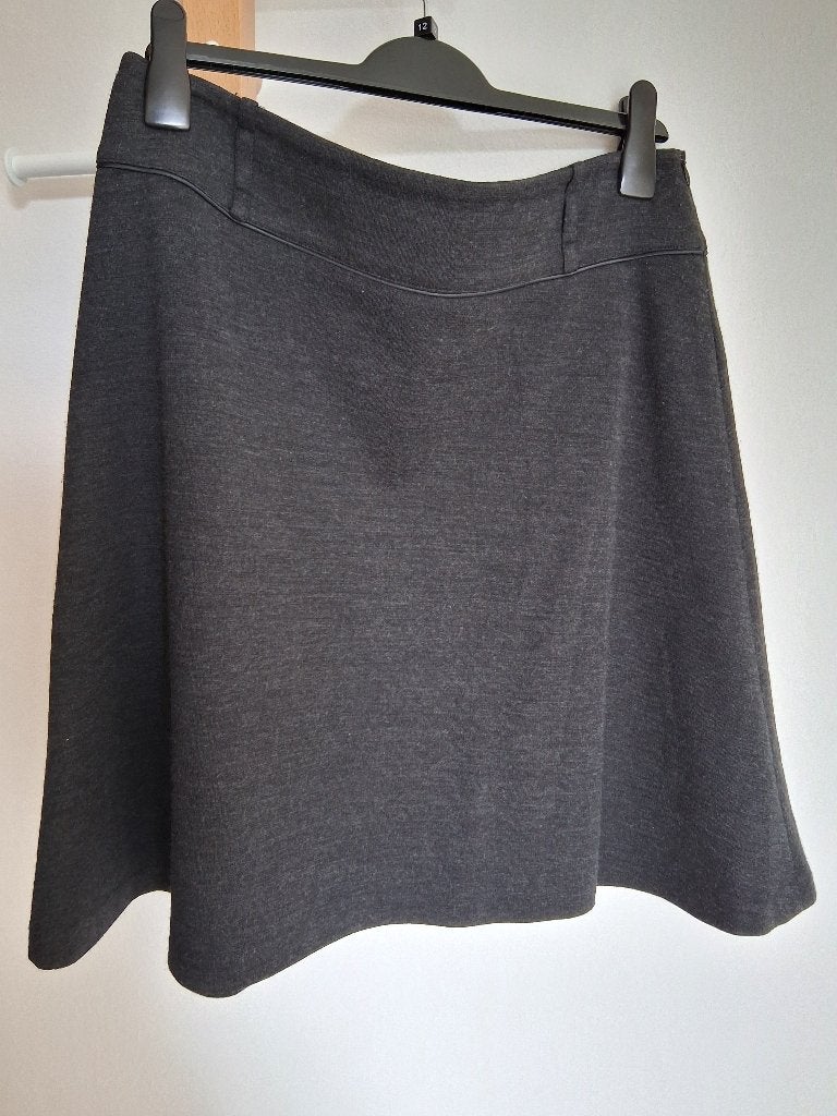 CAROLL grijze wollen trapezerok maat 44, Kleding | Dames, Ophalen, Maat 42/44 (L), Knielengte, CAROLL