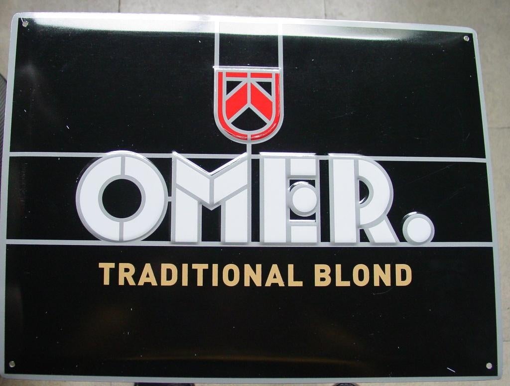 OMER REKLAME BIER -METAAL-, Verzamelen, Ophalen of Verzenden