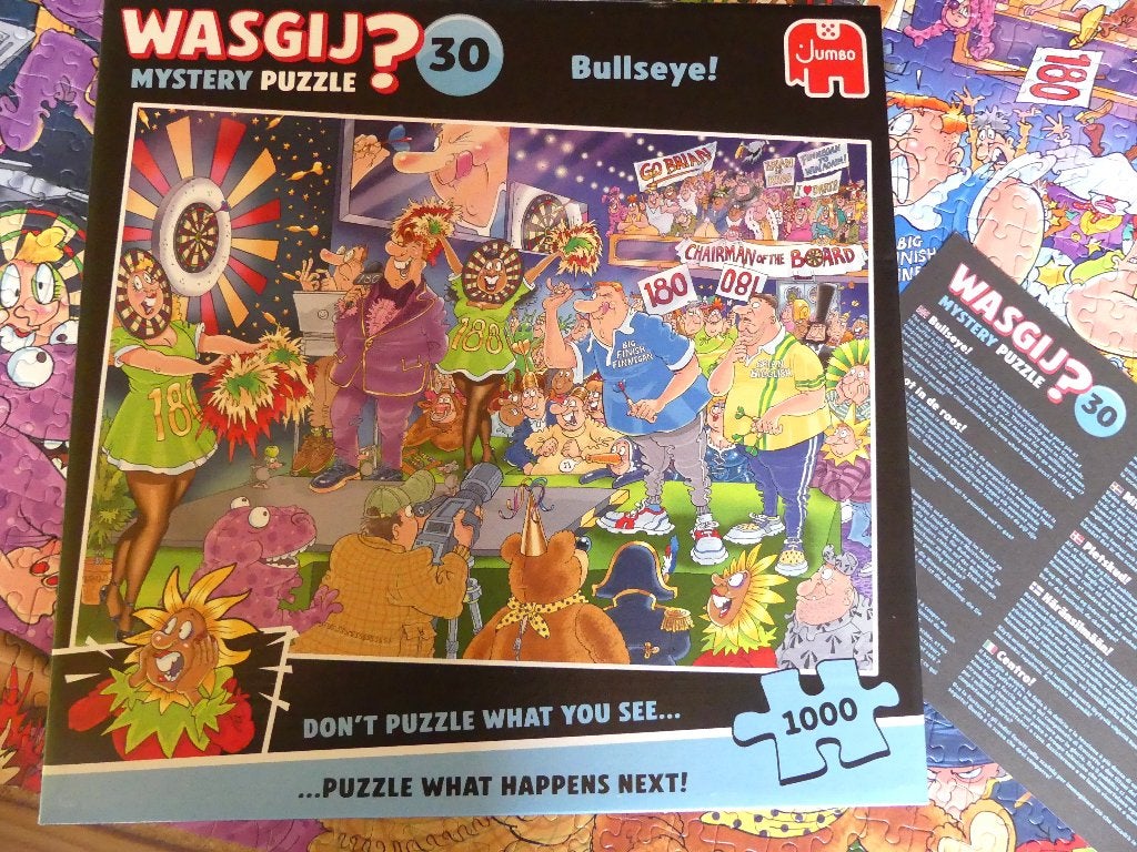Puzzel WASGIJ : BULLSEYE! - 1000 stukjes, Ophalen of Verzenden, 500 t/m 1500 stukjes, Zo goed als nieuw, Legpuzzel