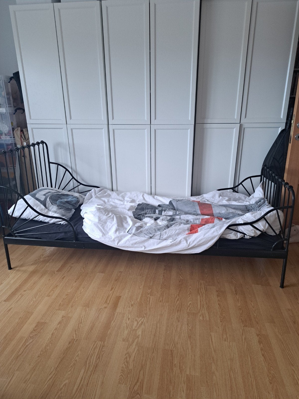 ikea meegroeibed zwart, Ophalen, 160 tot 180 cm, 70 tot 85 cm