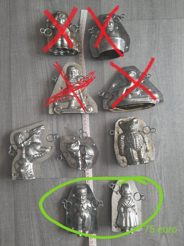 Diverse oude chocoladevorm Et Metro Deurne, Ophalen