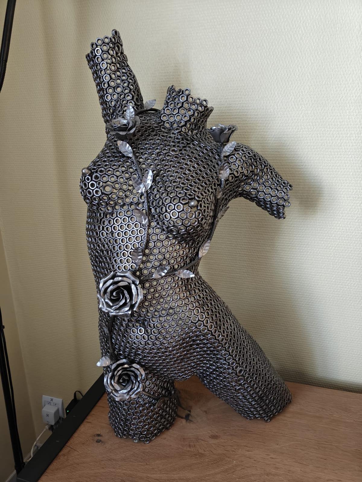 Handgemaakte buste, Antiek en Kunst, Ophalen, Zilver, Metaal, 100 cm