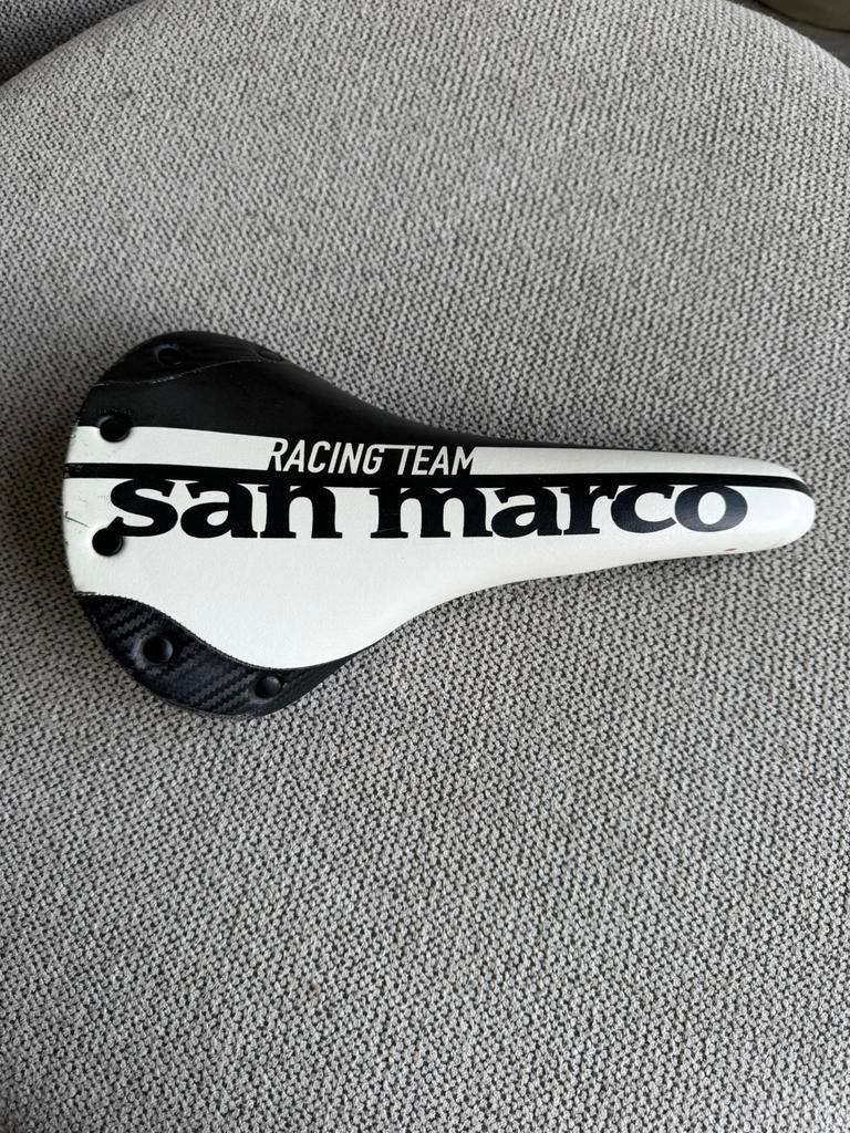Vintage zadel San Marco Racing team, Ophalen of Verzenden, Gebruikt
