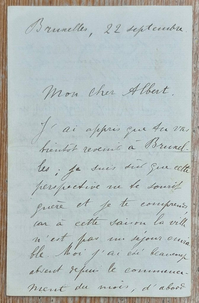 Lettre manuscrite du Prince Baudouin au Prince Albert I 1890, Collections, Enlèvement ou Envoi, Utilisé, Autres types