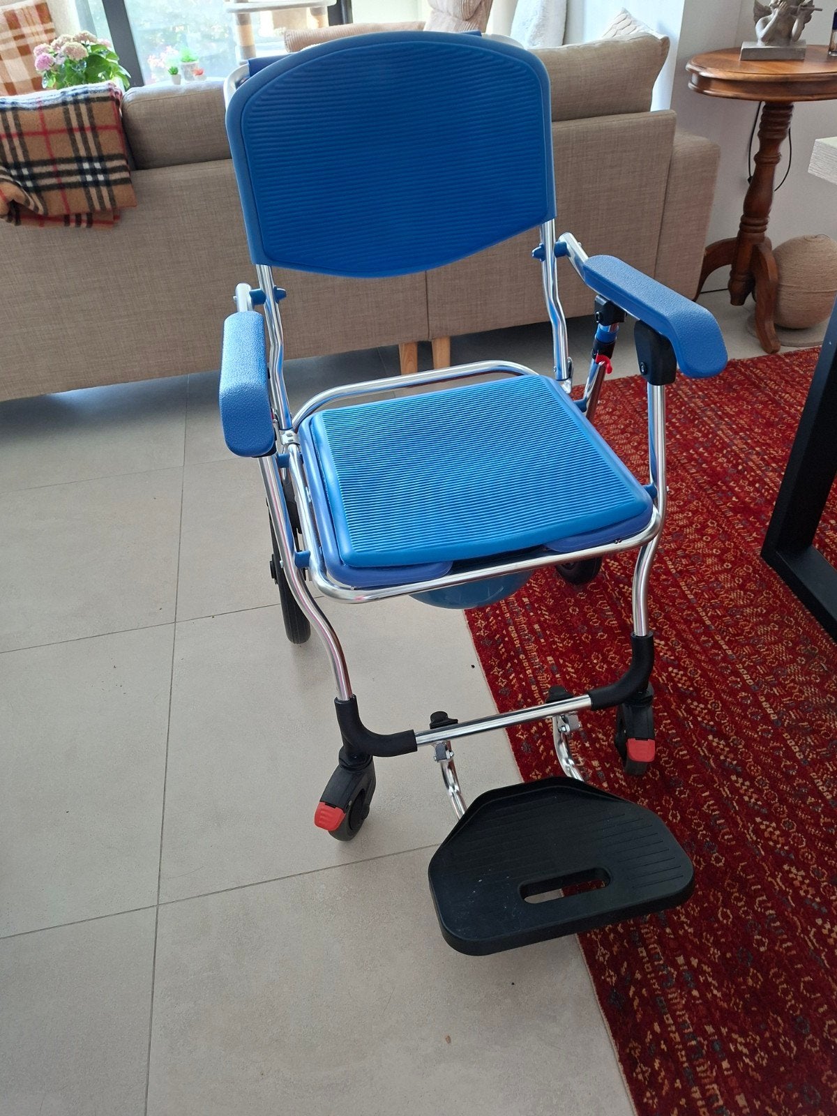 Doucherolstoel+Toiletstoel 1=2, Ophalen, Nieuw, Inklapbaar, Duwrolstoel