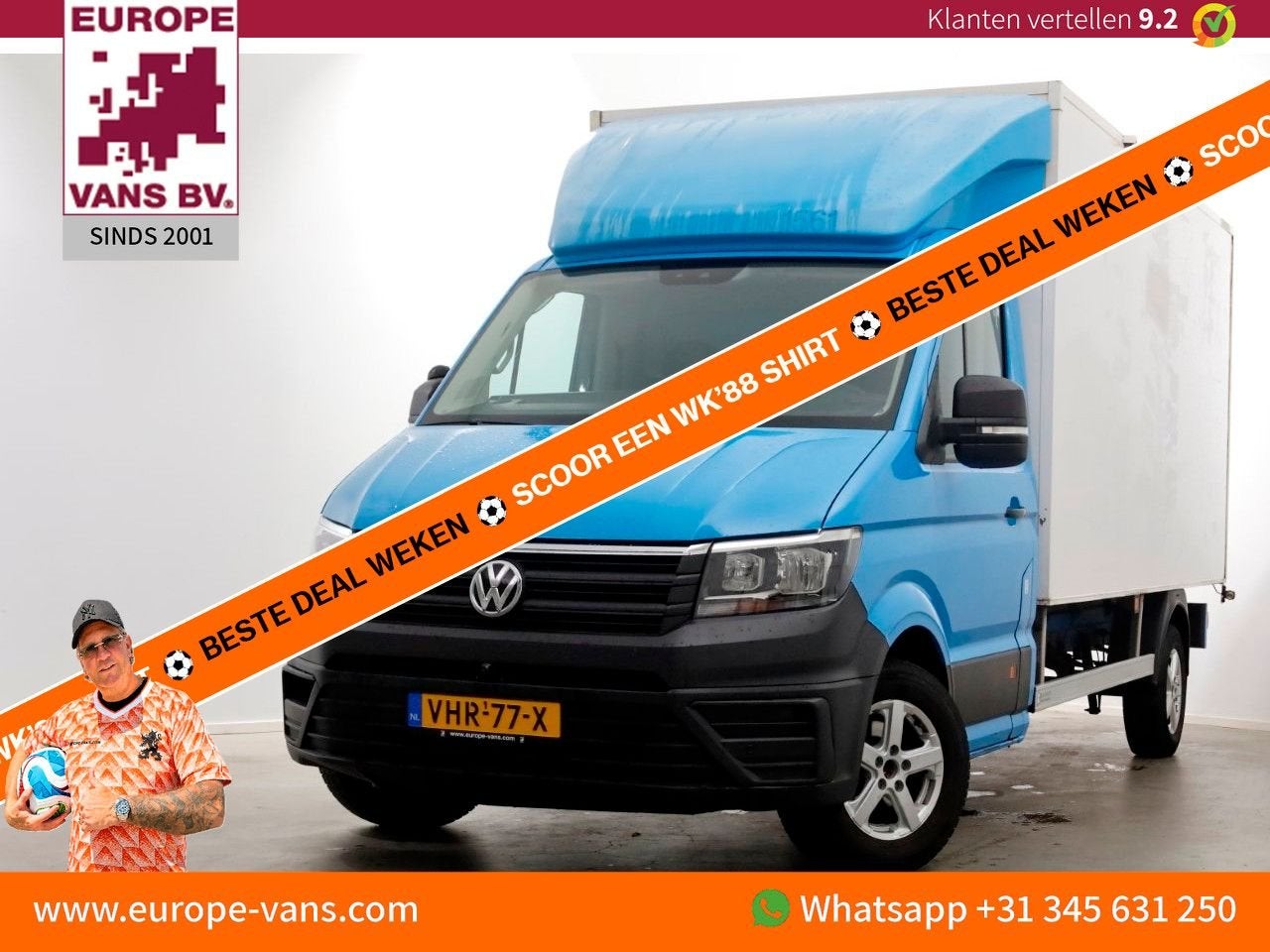 Volkswagen Crafter 35 2.0 TDI E6 Bakwagen met achterdeuren 2, Auto's, ABS, Blauw, Bedrijf, 277 g/km