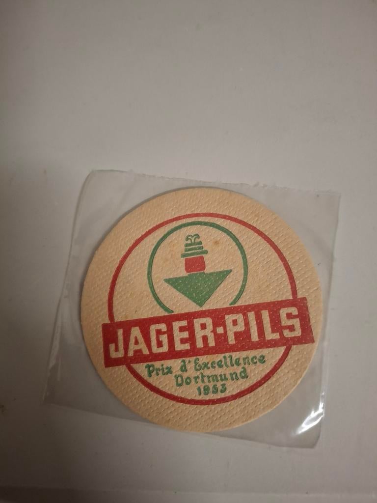 Oud bierviltje jager pils roelants, Verzamelen, Biermerken, Ophalen of Verzenden