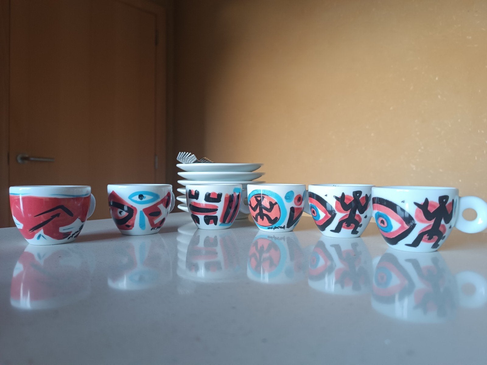 espressotasjes - Illy art collection, 1997 - A.R. Penck, Verzamelen, Ophalen, Zo goed als nieuw, Gebruiksvoorwerp