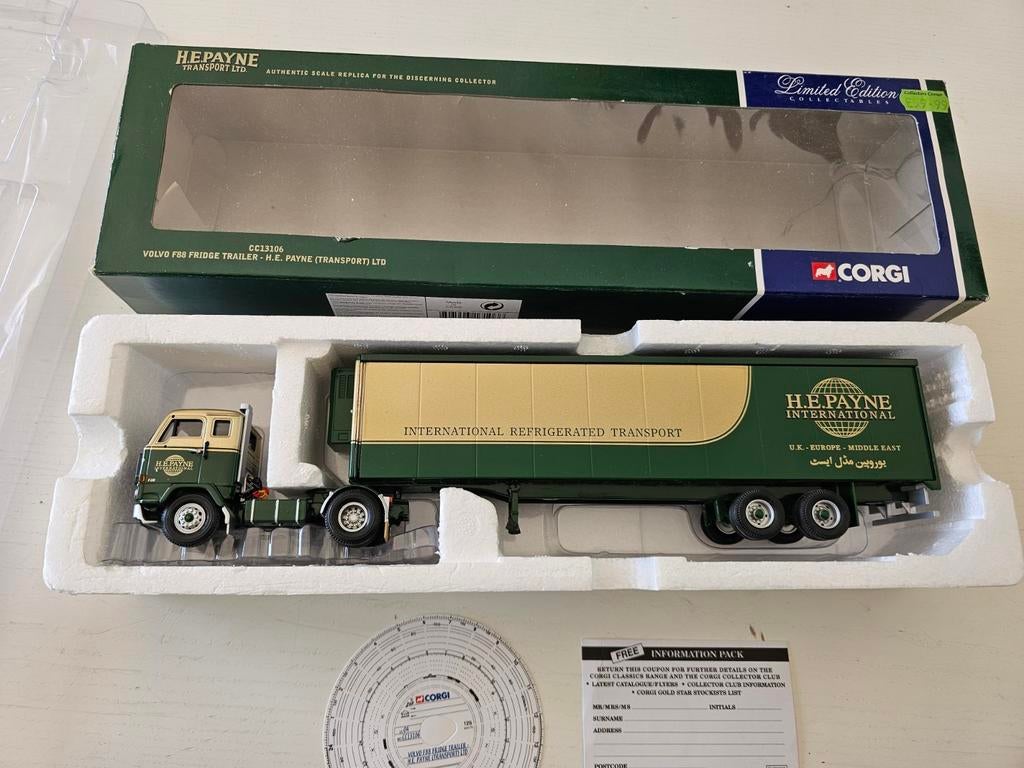 Remorque frigorifique Corgi CC13106 Volvo F88 par H.E. Payne, Enlèvement ou Envoi, Corgi