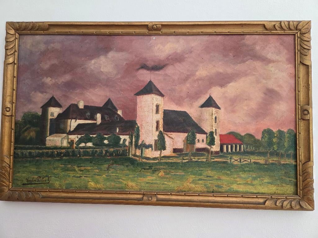 Tableau ancien ferme blanche malonne, Antiquités & Art, Enlèvement