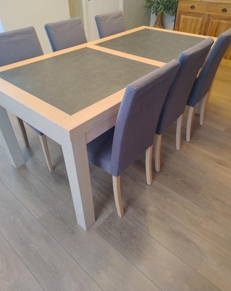 eettafel met stoelen, Ophalen, Gebruikt, Vijf personen of meer, 150 tot 200 cm