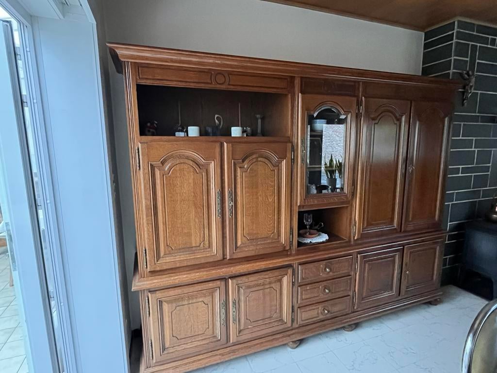 Grote wandkast met bijpassende tv kast, Ophalen, Zo goed als nieuw, Glas