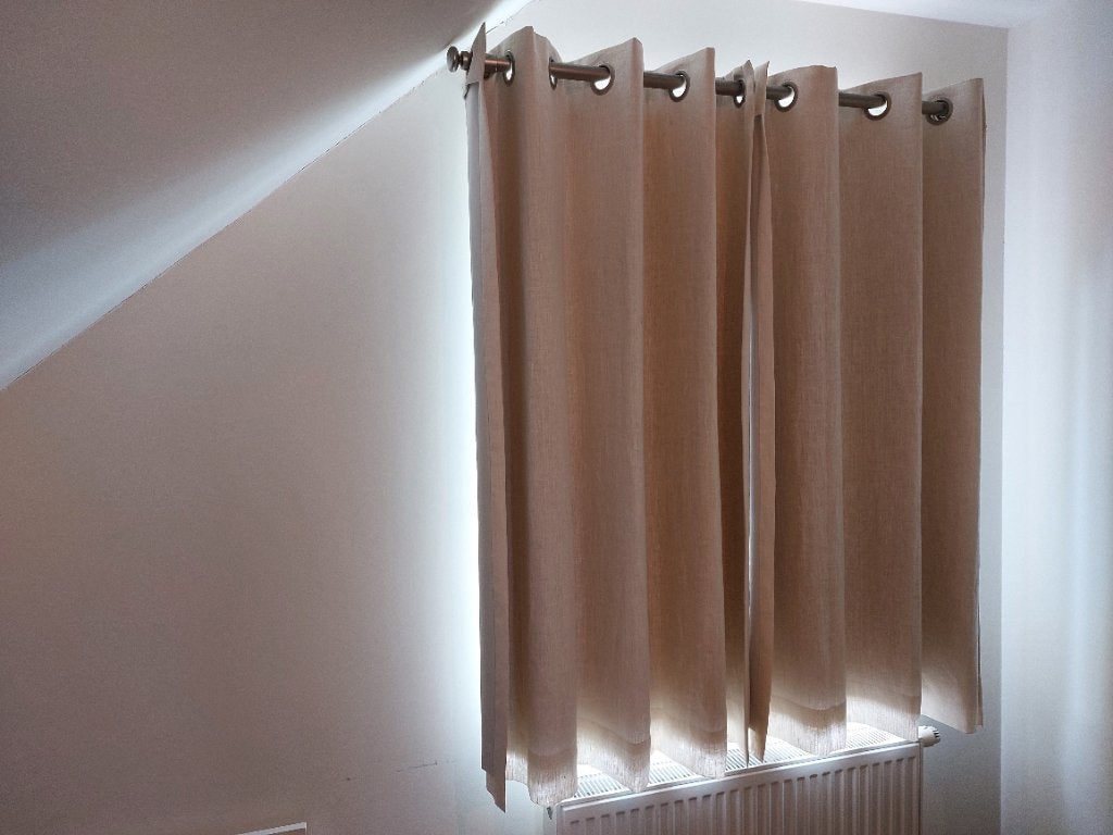 3 rideaux occultants en lin blanc, 150 à 200 cm, Comme neuf, Enlèvement, 100 à 150 cm