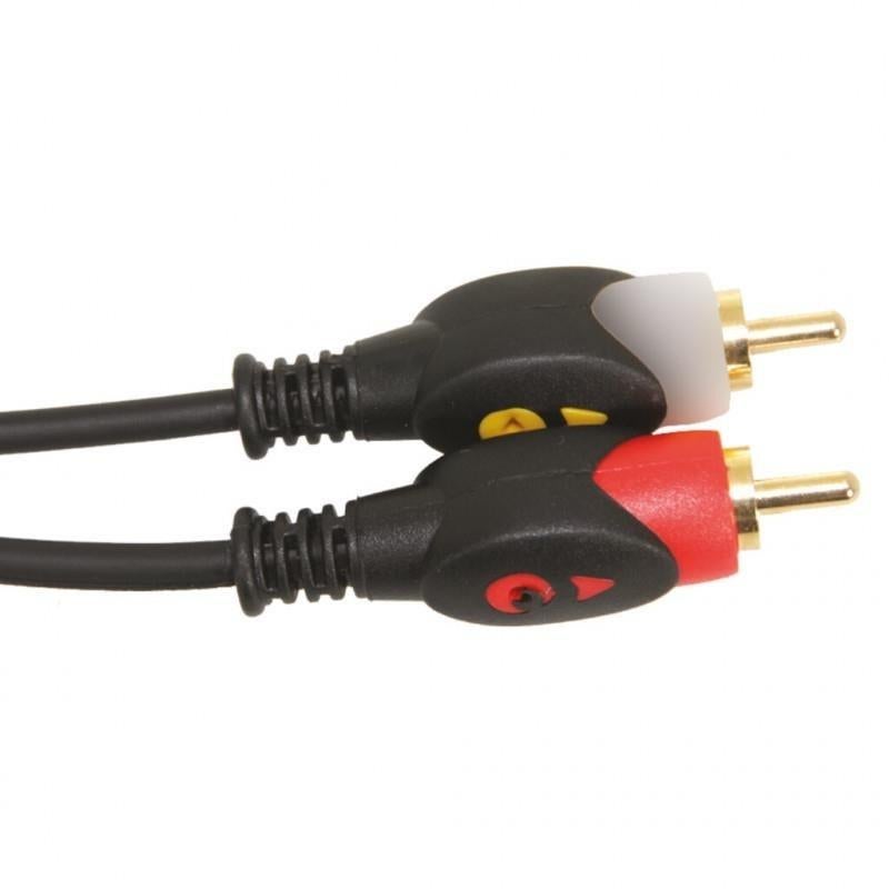 Audio kabel met 2 x 2 vergulde tulp pluggen 10 meter, Muziek en Instrumenten, Kabels en Stekkers, Ophalen of Verzenden, Nieuw