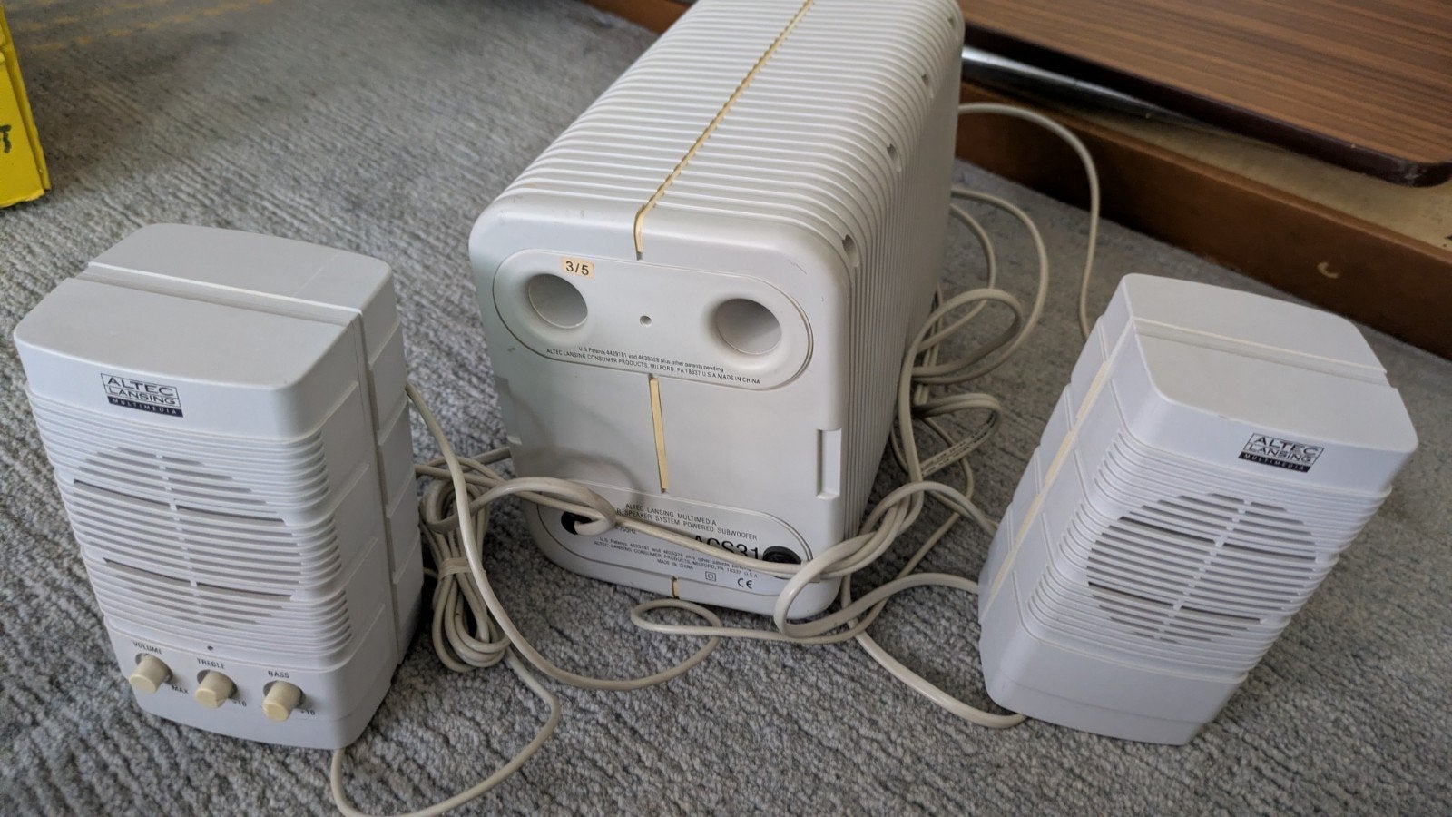 Vintage Altec Lansing ACS31 PC Speakerset met Subwoofer, Informatique & Logiciels, Enlèvement