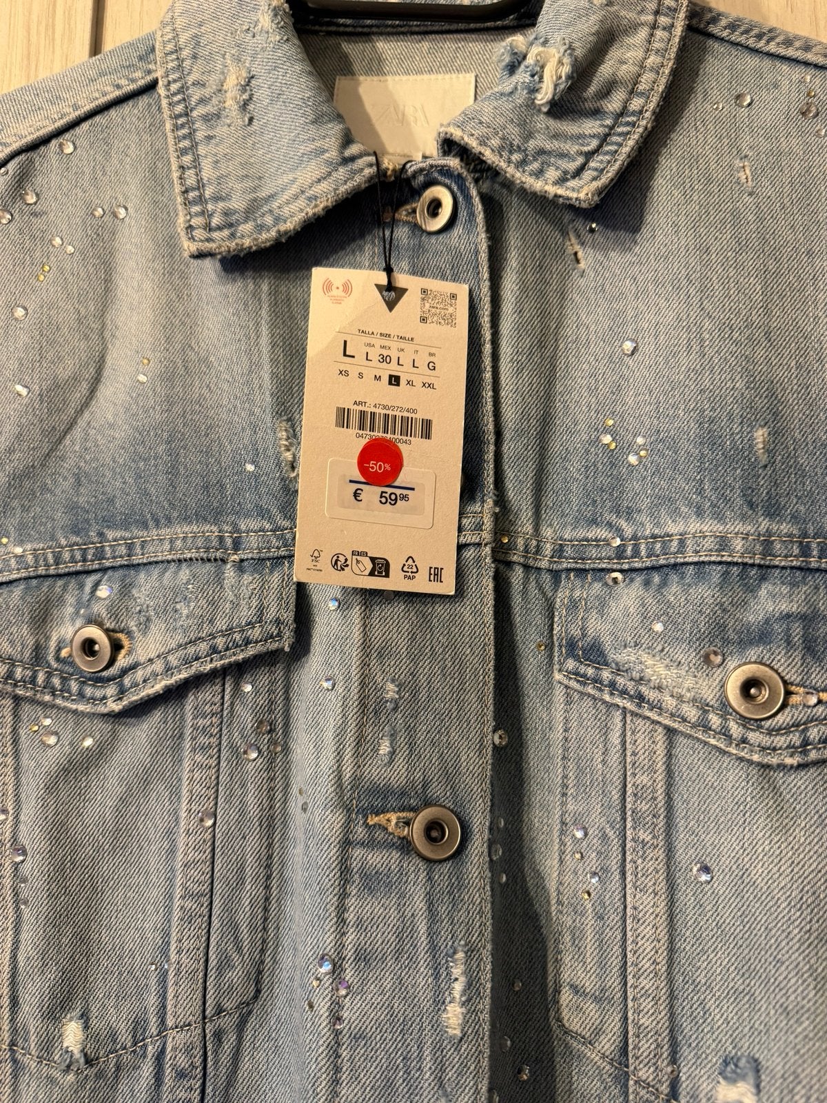 Jeans jasje nieuw! Zara, Kleding | Dames, Ophalen, Zo goed als nieuw, Maat 42/44 (L)