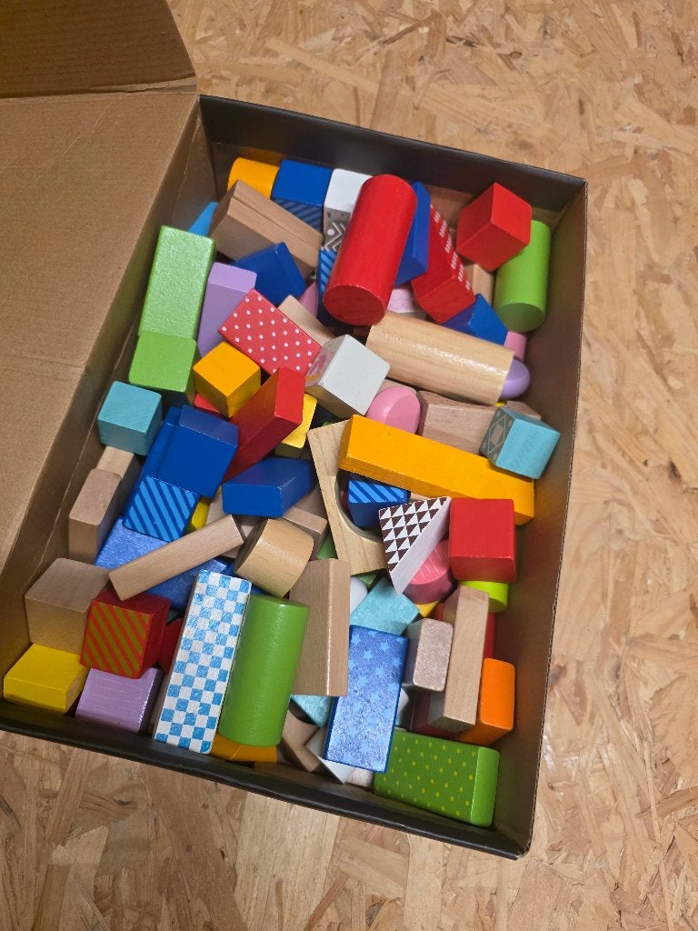 Houten blokjes, Kinderen en Baby's, Speelgoed | Houten speelgoed, Ophalen, Zo goed als nieuw