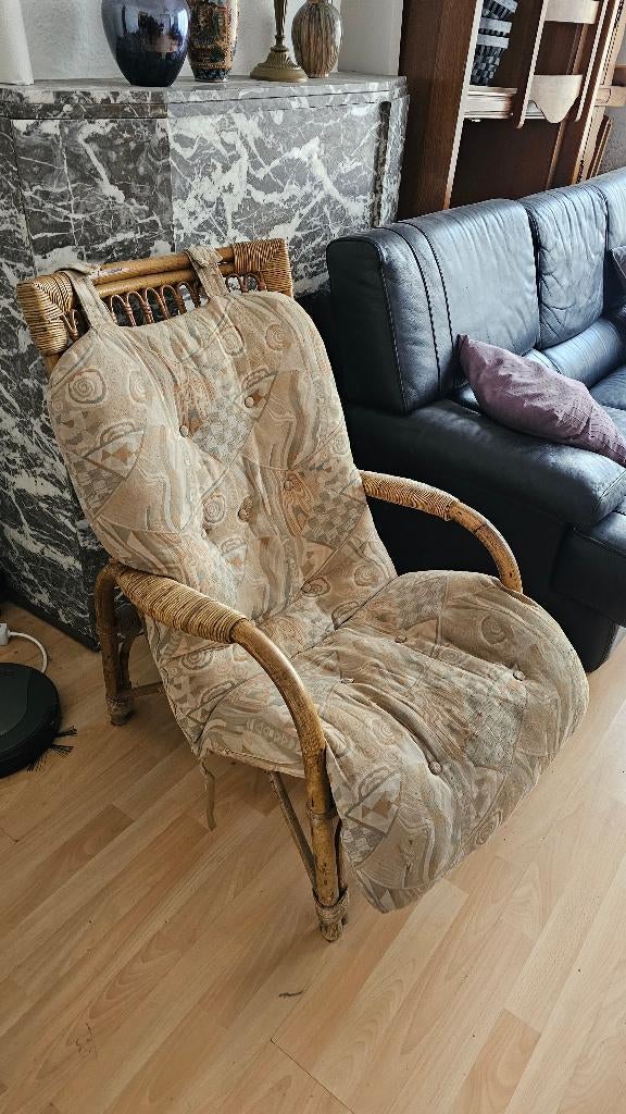 Fauteuil in rotan, Ophalen, Gebruikt