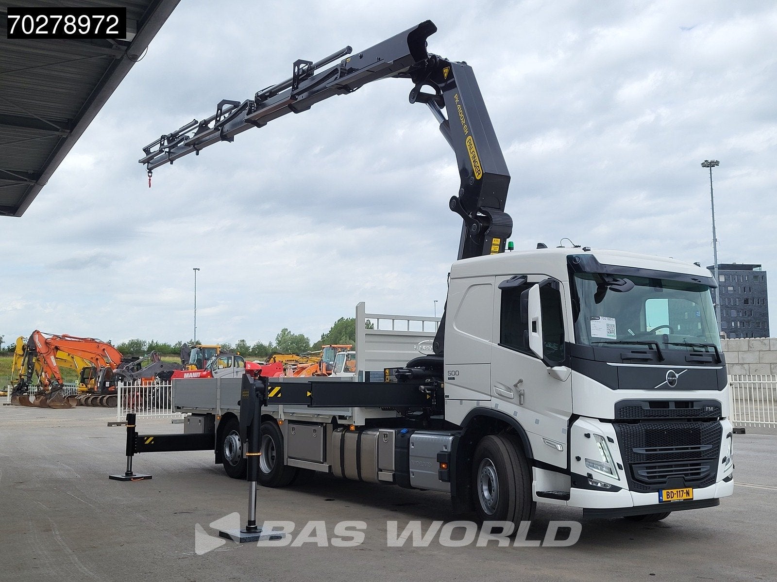 Volvo FM 500 6X2 NL-Truck Palfinger PK41002 EH Crane Kran Li, Auto's, Automaat, Stof, Euro 6, Wit
