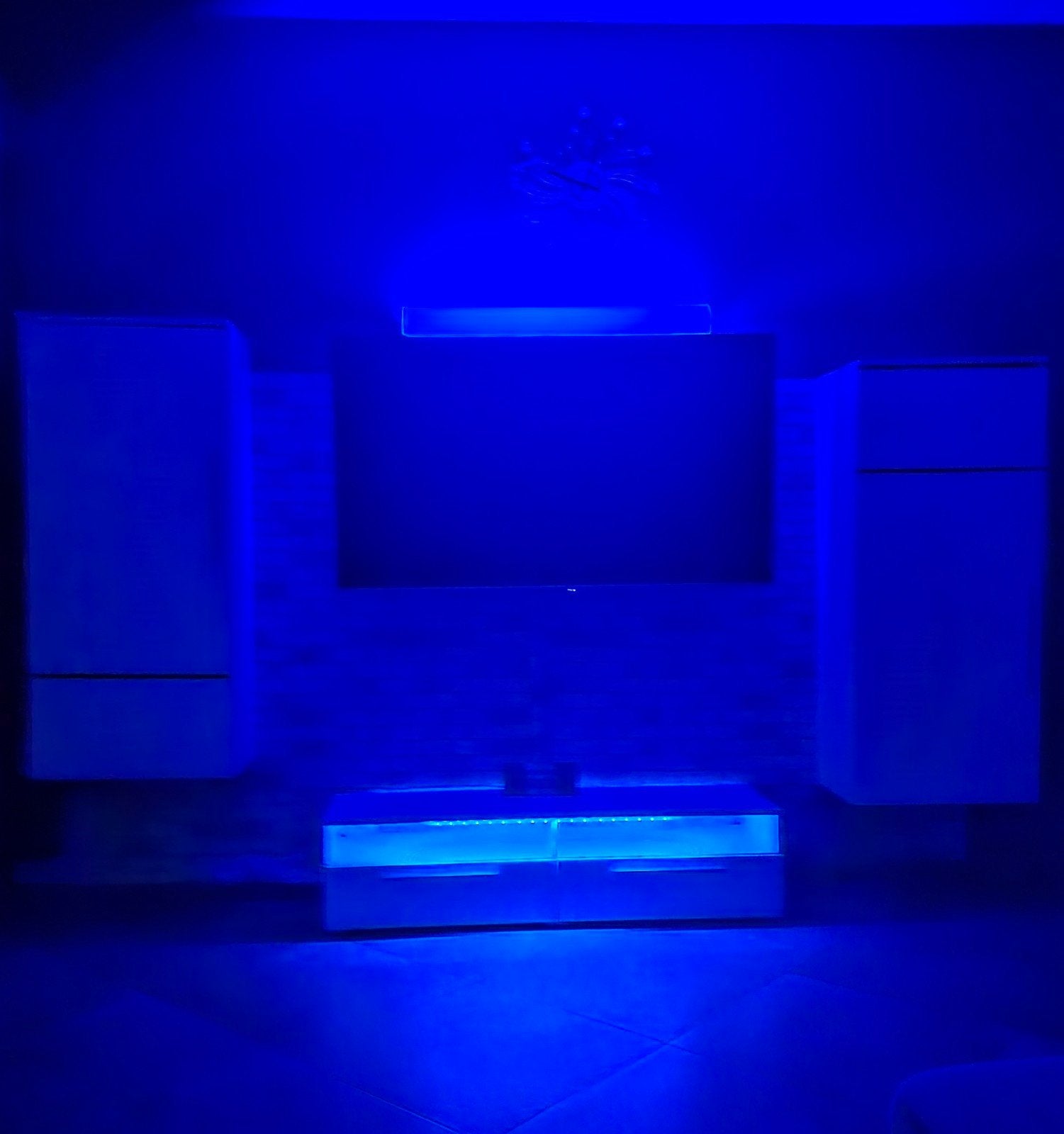 meuble tv blanc led, 25 à 50 cm, Comme neuf, Enlèvement, 50 à 100 cm