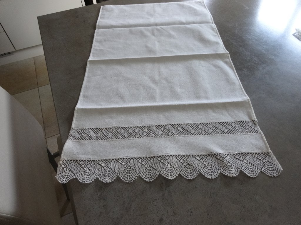 Tapis, chemin de table, Blanc, Chemin de table, Comme neuf, Rectangle