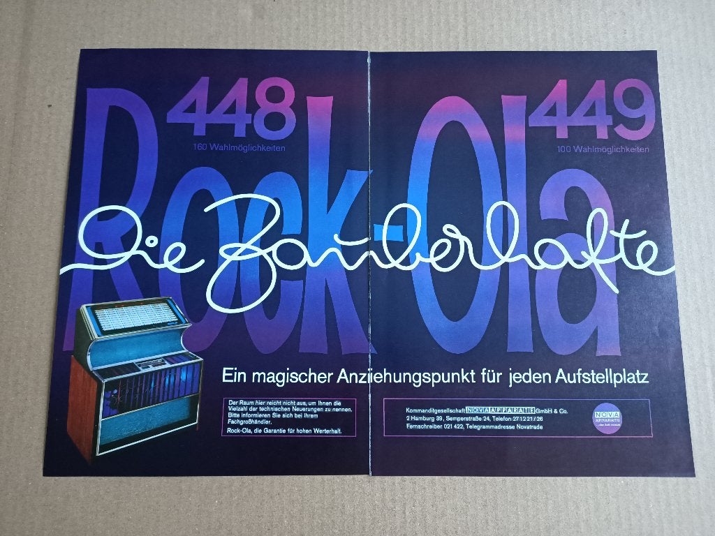 Reclame: Rock-ola 448/449 (1972) jukebox, Envoi