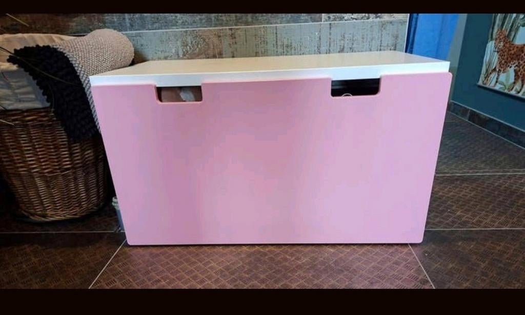 Box banc de rangement rose