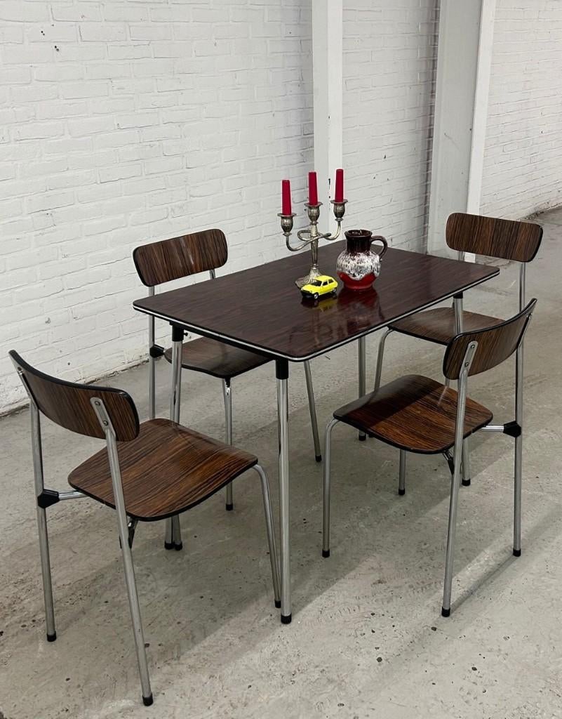 Vintage formica tafel met stoelen, Huis en Inrichting, Tafels | Eettafels, Ophalen