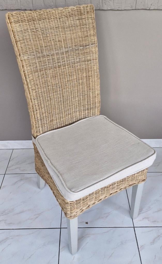 3 Rotan eetkamerstoelen, Huis en Inrichting, Stoelen, Ophalen, Gebruikt, Overige kleuren, Drie