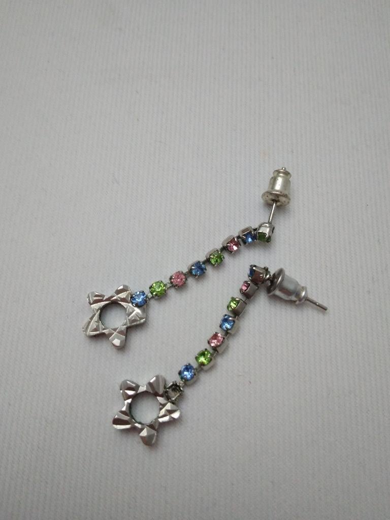 Boucles d'oreilles en strass coloré des années 90, Bijoux, Sacs & Beauté, Boucles d'oreilles, Neuf, Enlèvement ou Envoi, Vert