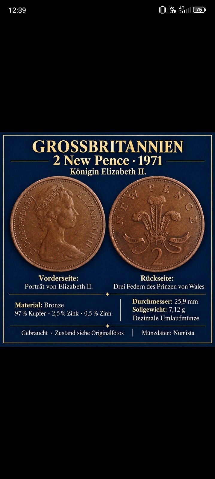 pièce Elizabeth d'un cent 1971, Timbres & Monnaies, Enlèvement ou Envoi