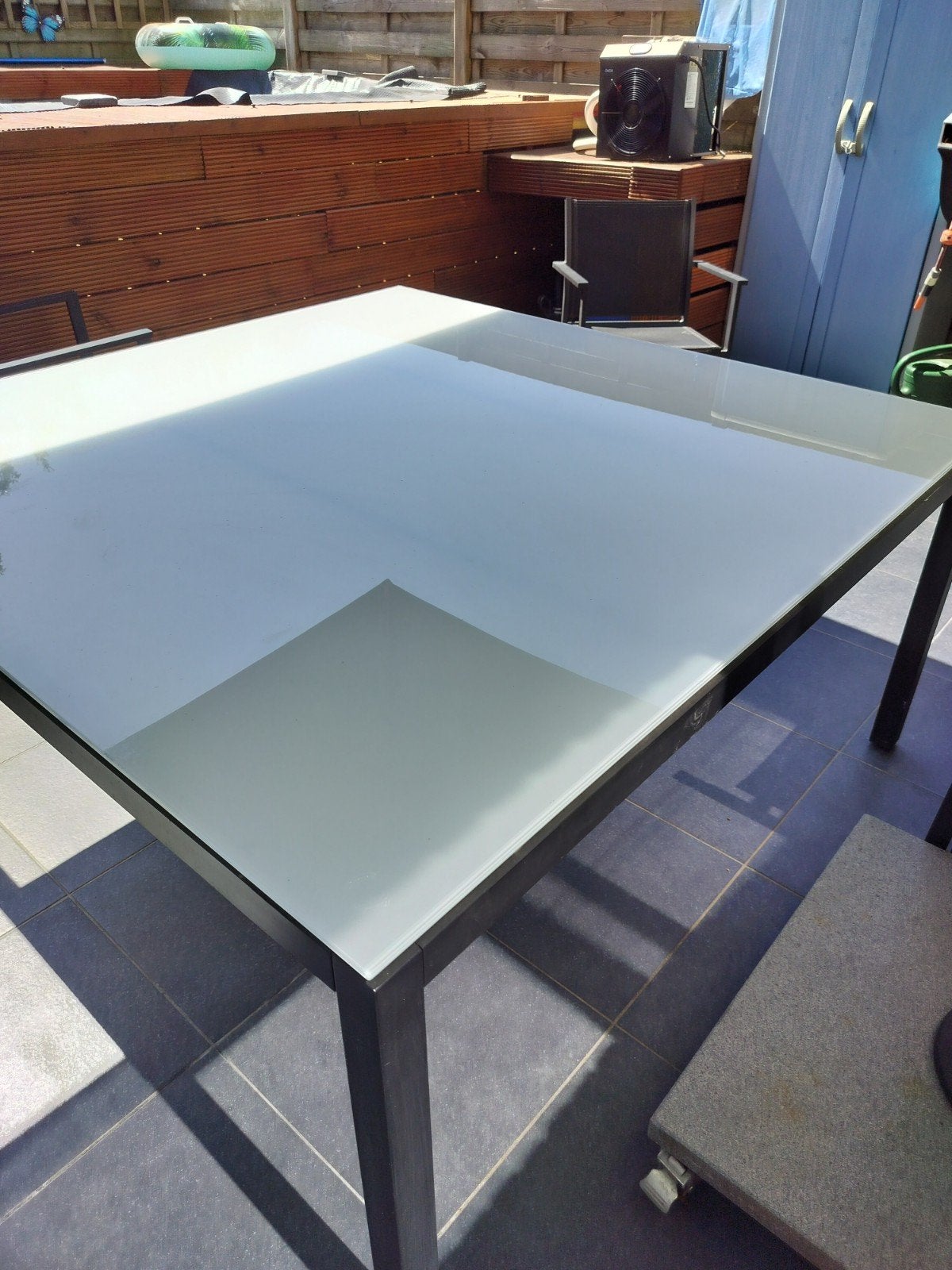 Tuintafel vierkant te koop, Jardin & Terrasse, Tables de jardin, Enlèvement, Utilisé, Carré, Métal
