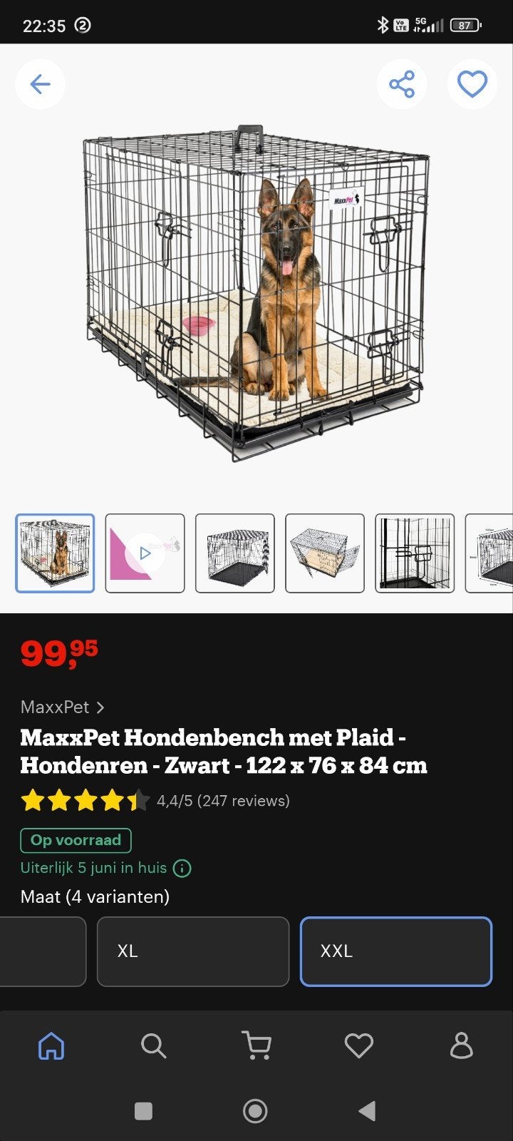 Nieuw in dozen XXL hondenbench, Animaux & Accessoires, Enlèvement
