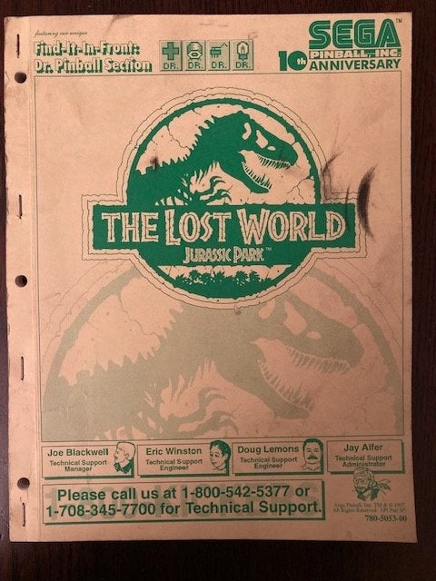 SEGA THE LOST WORLD MANUEL avec schémas + FLYER, Collections, Machines | Flipper (jeu), Enlèvement ou Envoi, Sega, Flipper (jeu)