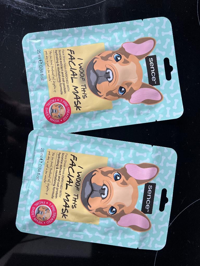 Dieren gezichtsmasker - 2 stuks, Ophalen of Verzenden, Nieuw, Gehele gezicht, Verzorging