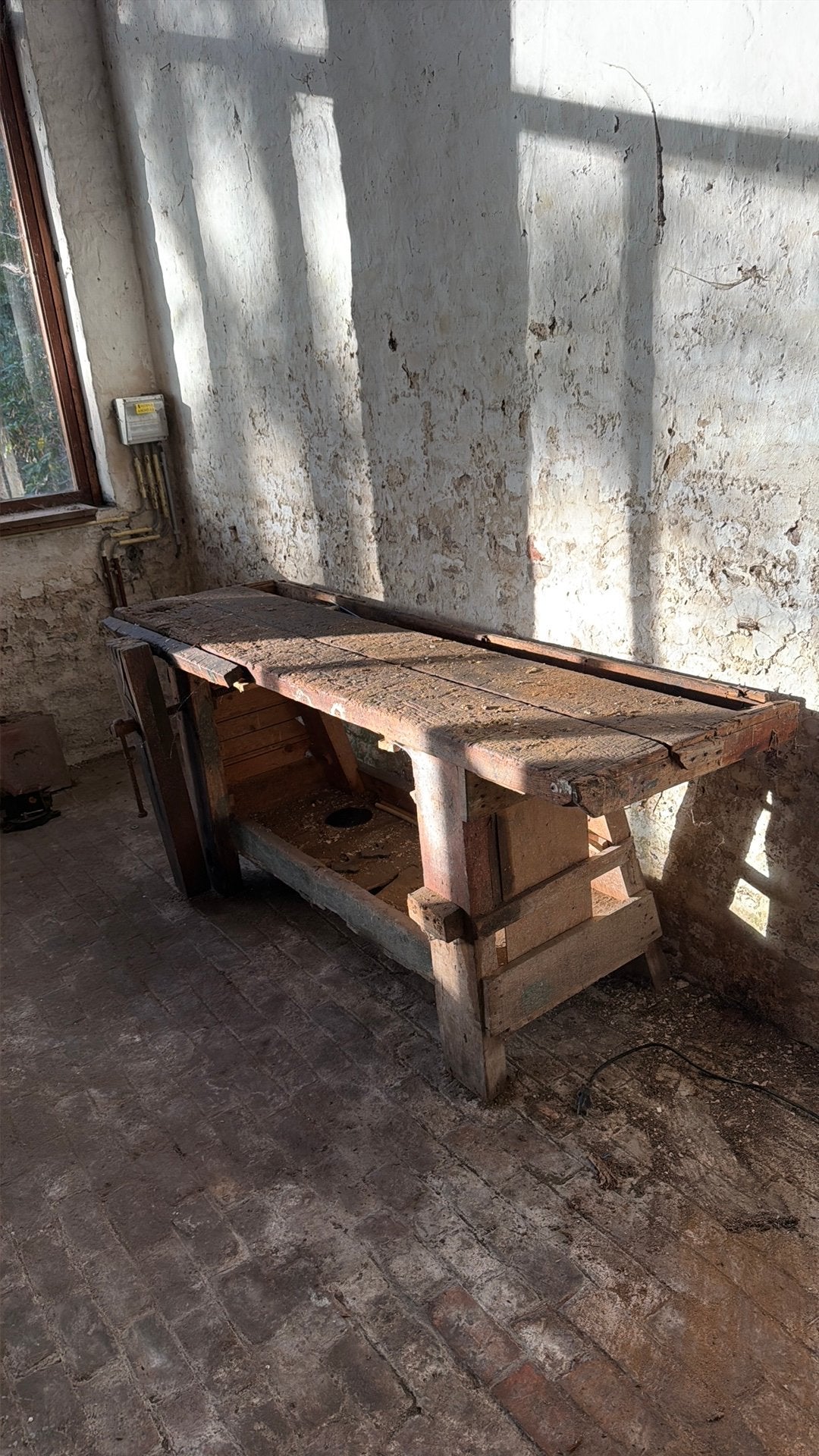 Oude houten werkbank, Antiek en Kunst, Ophalen