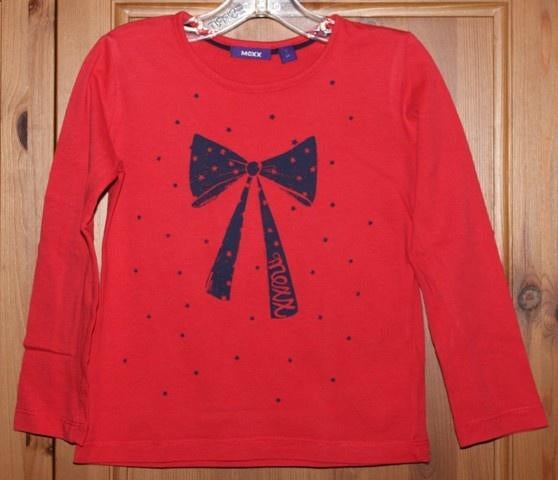 Rode longsleeve met strikprint – maat 98 - 104, Kinderen en Baby's, Kinderkleding | Maat 98, Mexx, Meisje, Ophalen of Verzenden
