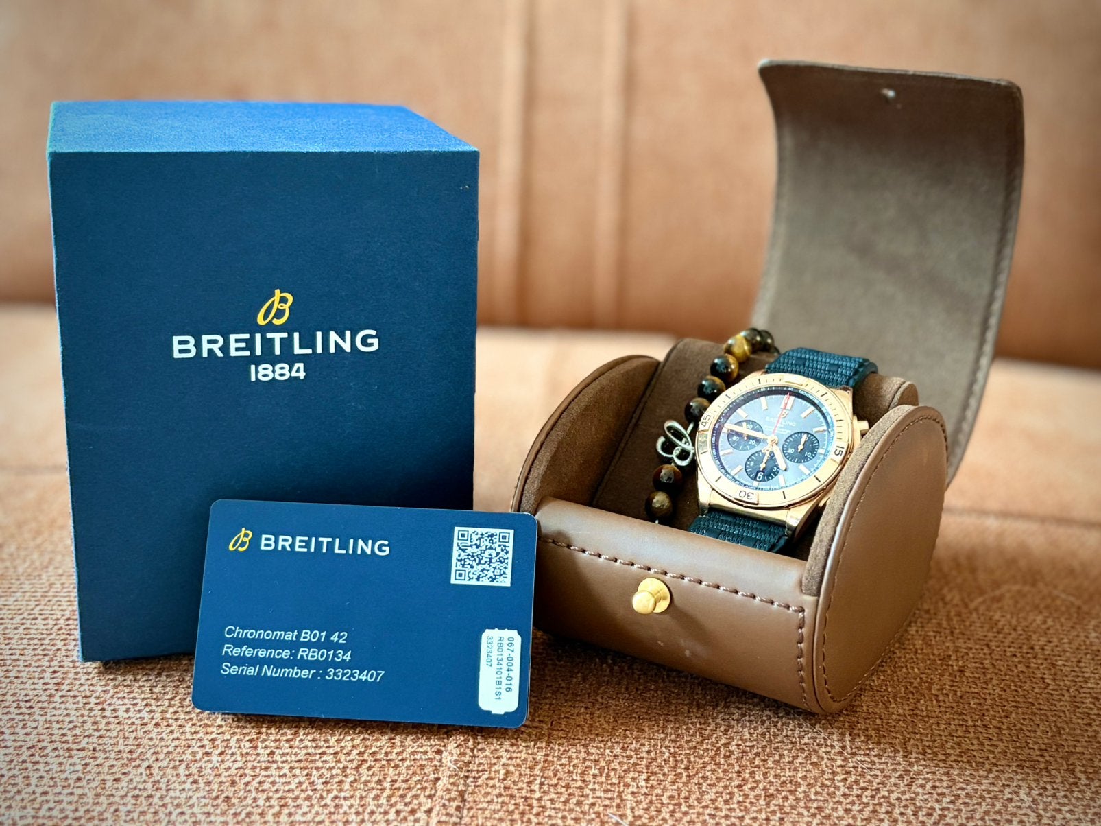 Unieke breitling chronomat b01 42, Handtassen en Accessoires, Horloges | Heren, Ophalen, Zo goed als nieuw, Goud, Breitling