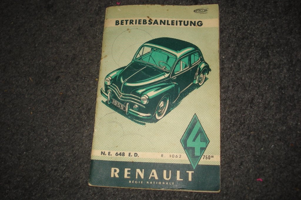 notice d entretien Renault 4 CV en Allemand 1955, Enlèvement ou Envoi