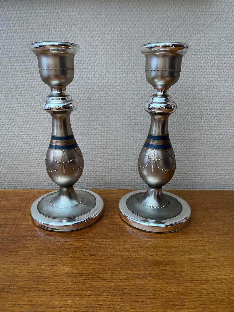 Argent de pauvre ,Mercury glas , armenluis kandelaars , glas, Ophalen, Glas