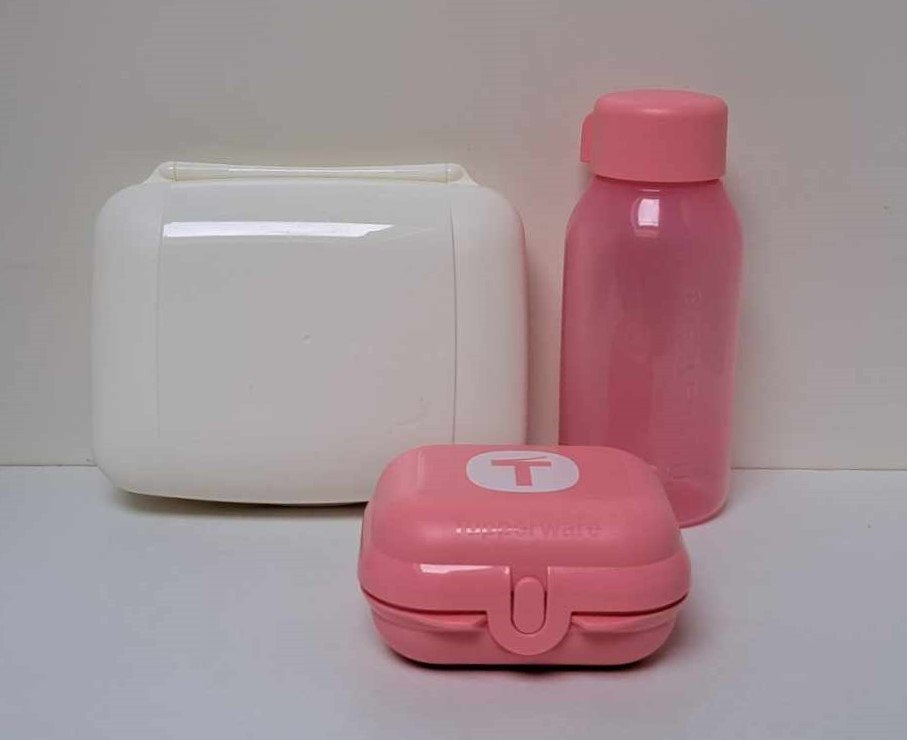 Tupperware™ « Lunchset - Take Away » wit en roze, Verzenden, Nieuw, Paars, Bus of Trommel