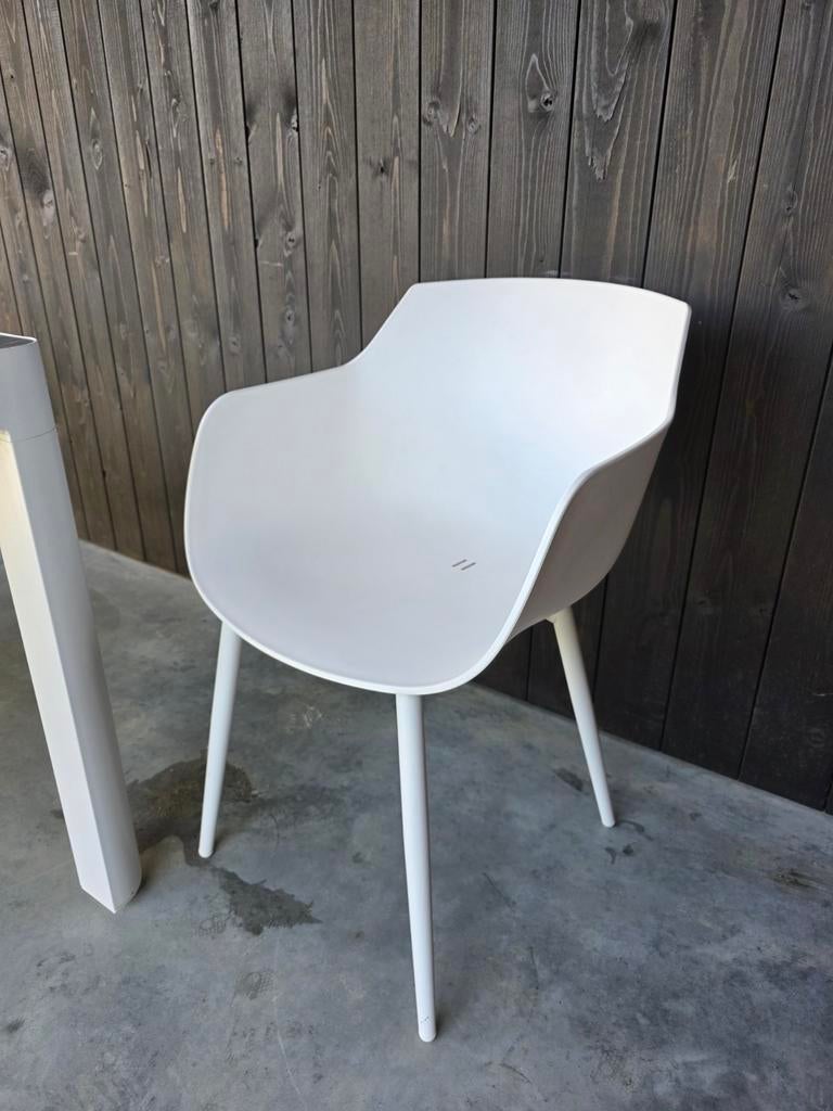 6 Witte Tuinstoelen, Tuin en Terras, Ophalen, Zo goed als nieuw