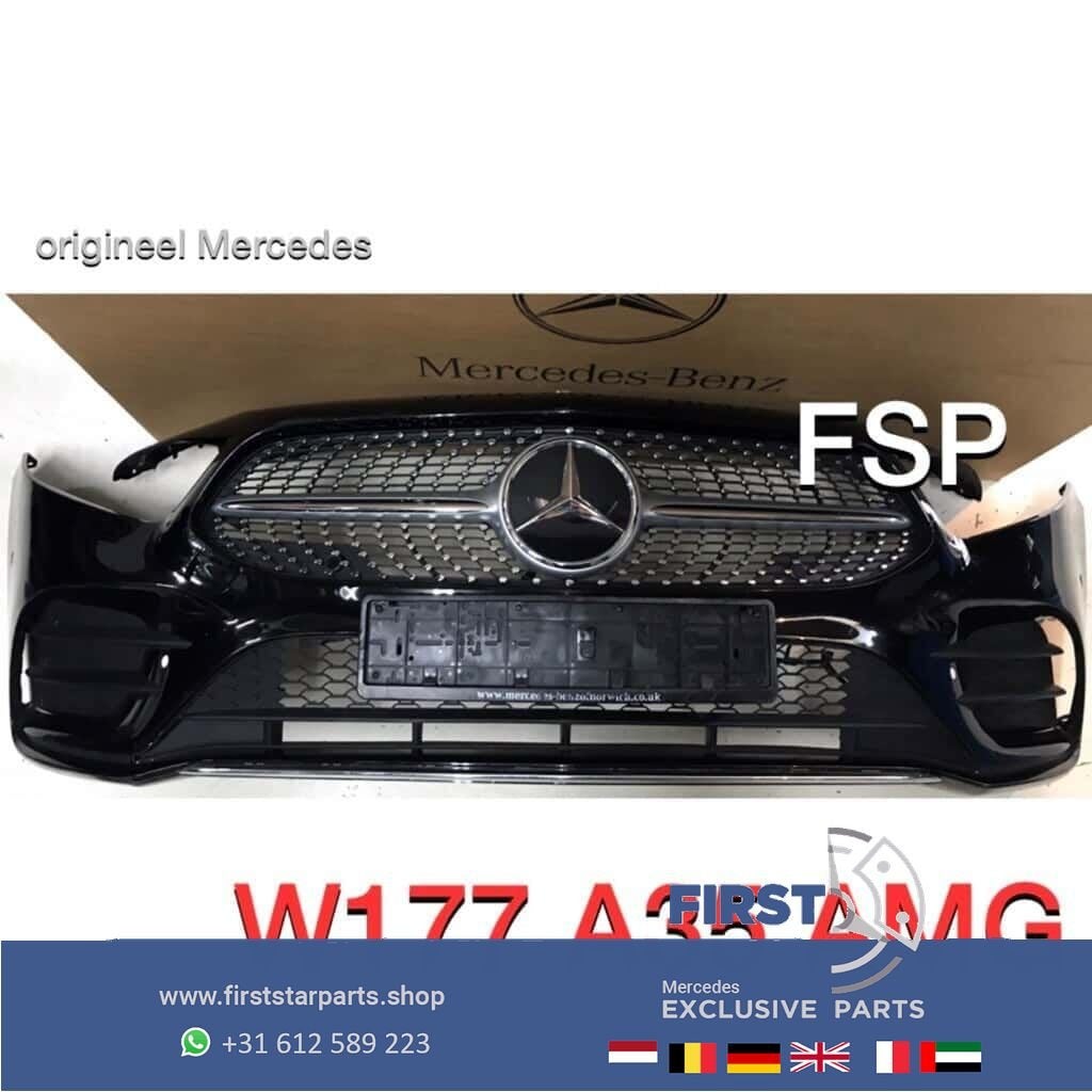 W177 A35 AMG LINE VOORBUMPER COMPLEET ZWART ORIGINEEL