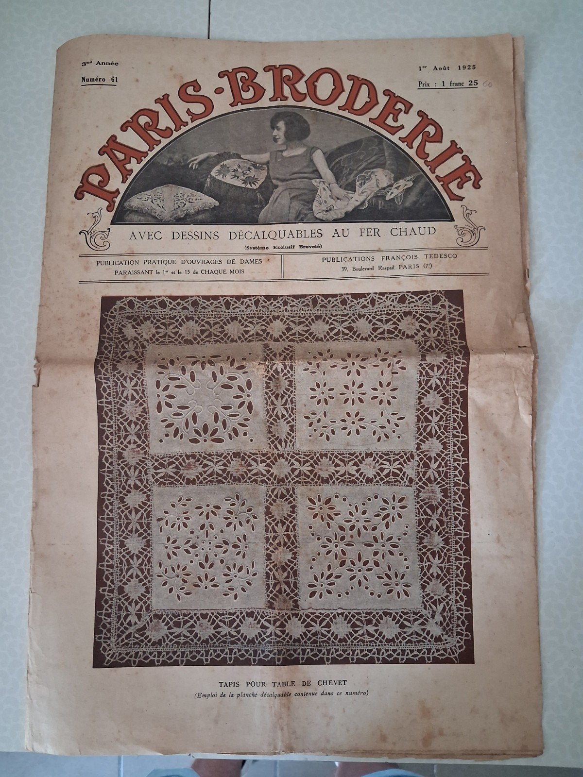 Krant " paris-broderie" 1925, Hobby & Loisirs créatifs, Enlèvement ou Envoi