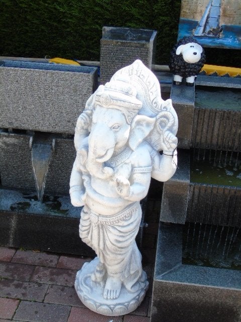 Ganesh staat in gepatineerde steen, geweldige prijs!!!, Ophalen, Nieuw, Steen, Boeddhabeeld