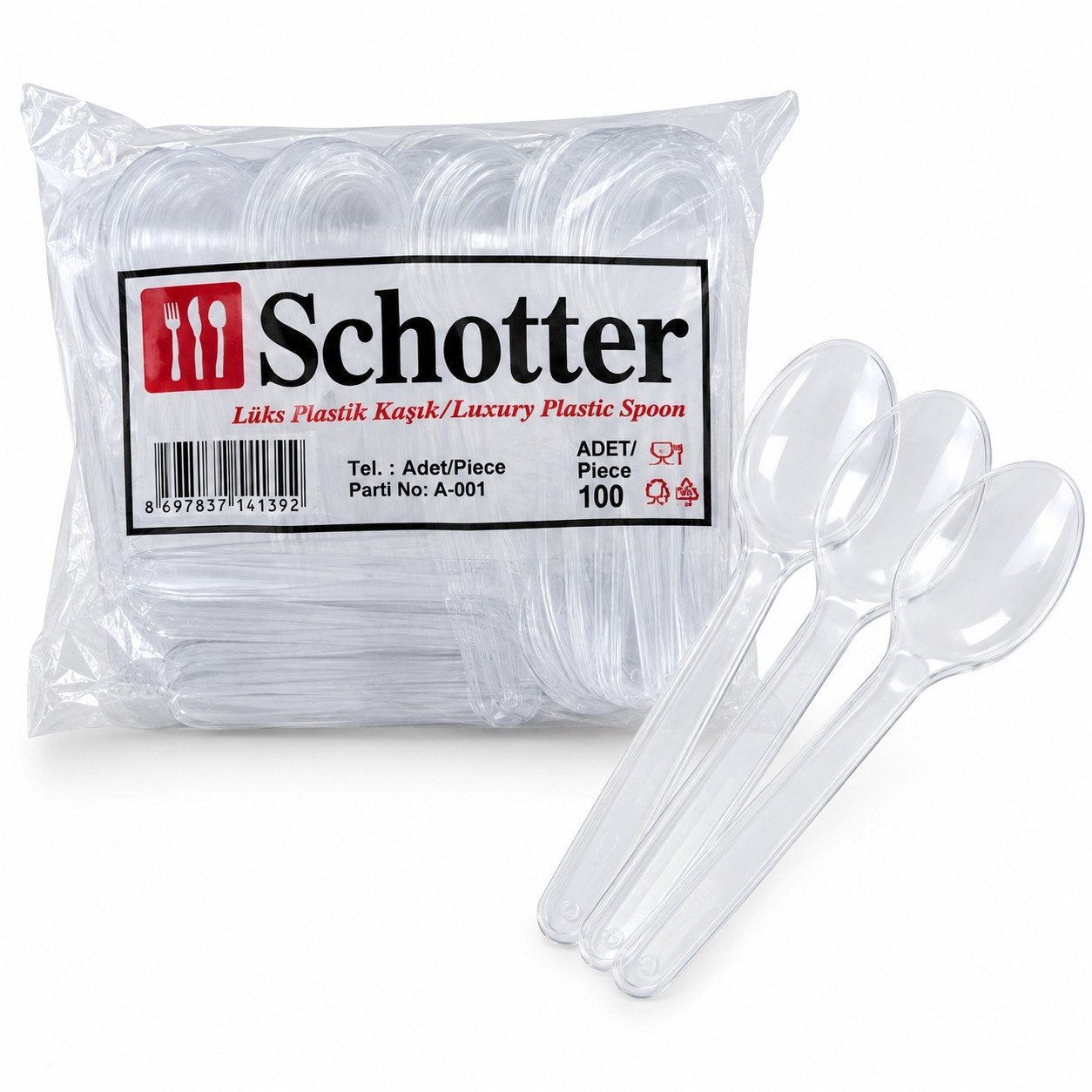 Cuillères en plastique transparent – 16 cm, Enlèvement ou Envoi