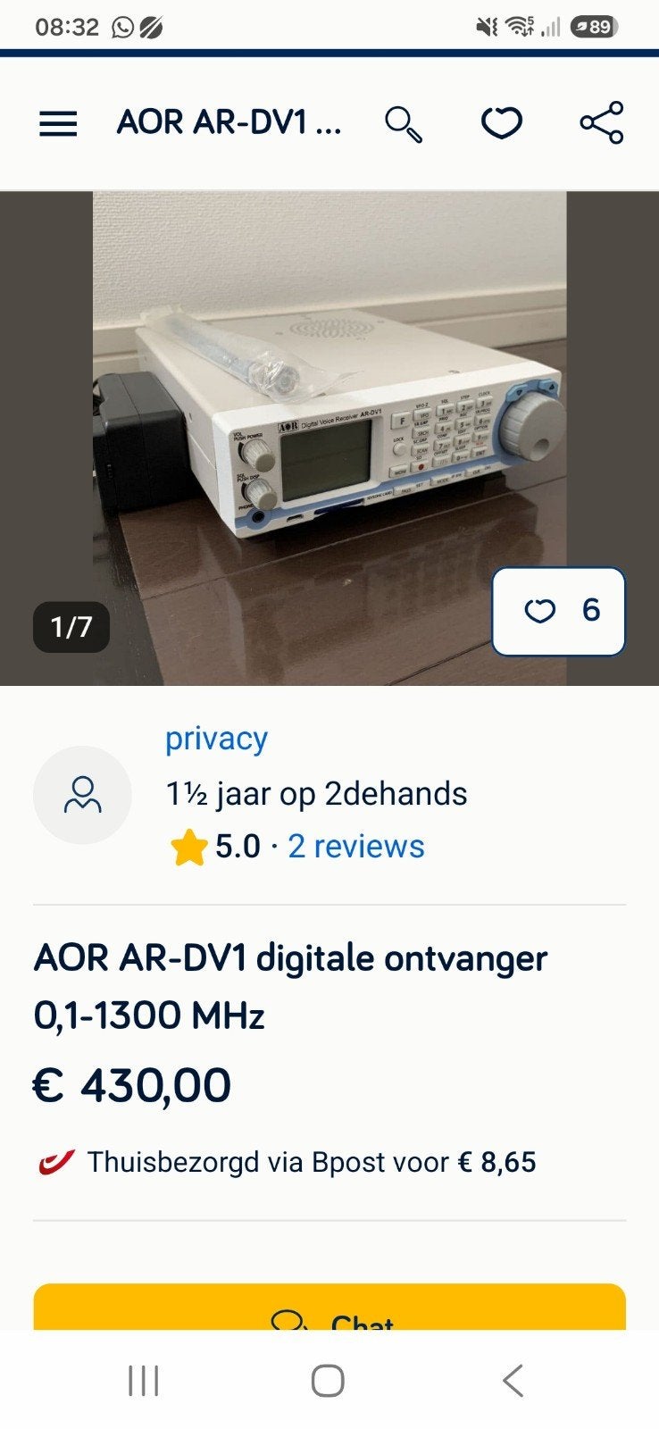 AOR DV1.  LEZEN AUB, Enlèvement, Comme neuf, Émetteur et Récepteur