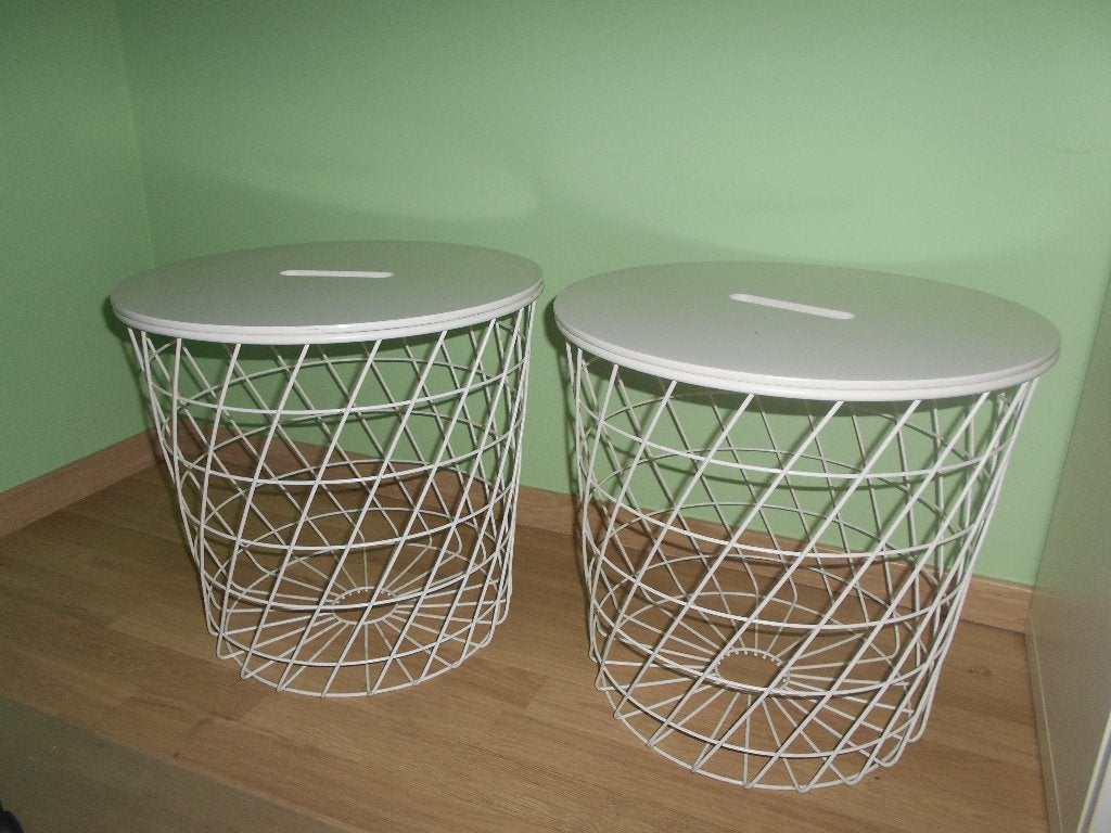 opbergmanden, Huis en Inrichting, Gebruikt, Mand, Rond, Metaal